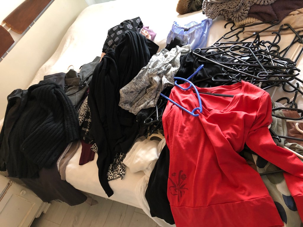 Sorting the clothes out